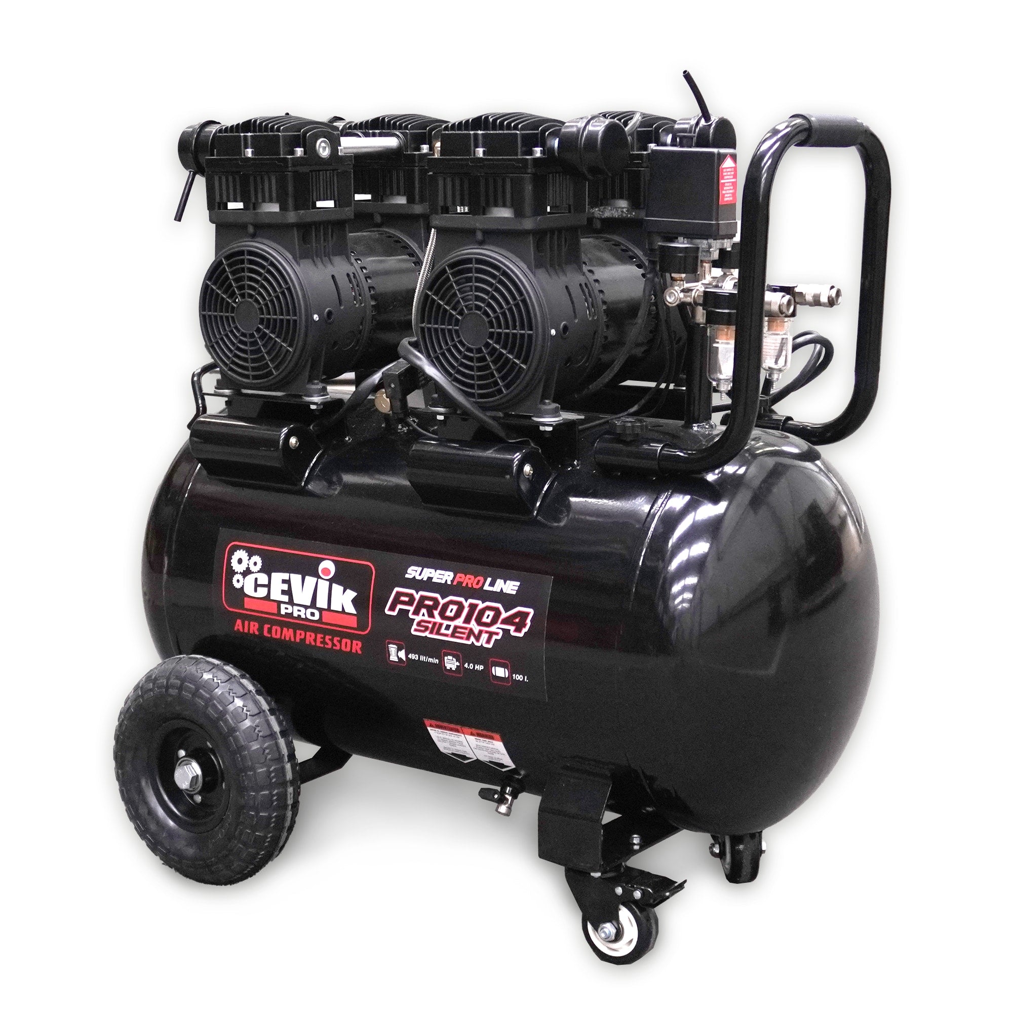 Compresor silencioso Cevik 100L 4HP S/A CEVIK PRO CA-PRO104SILENT