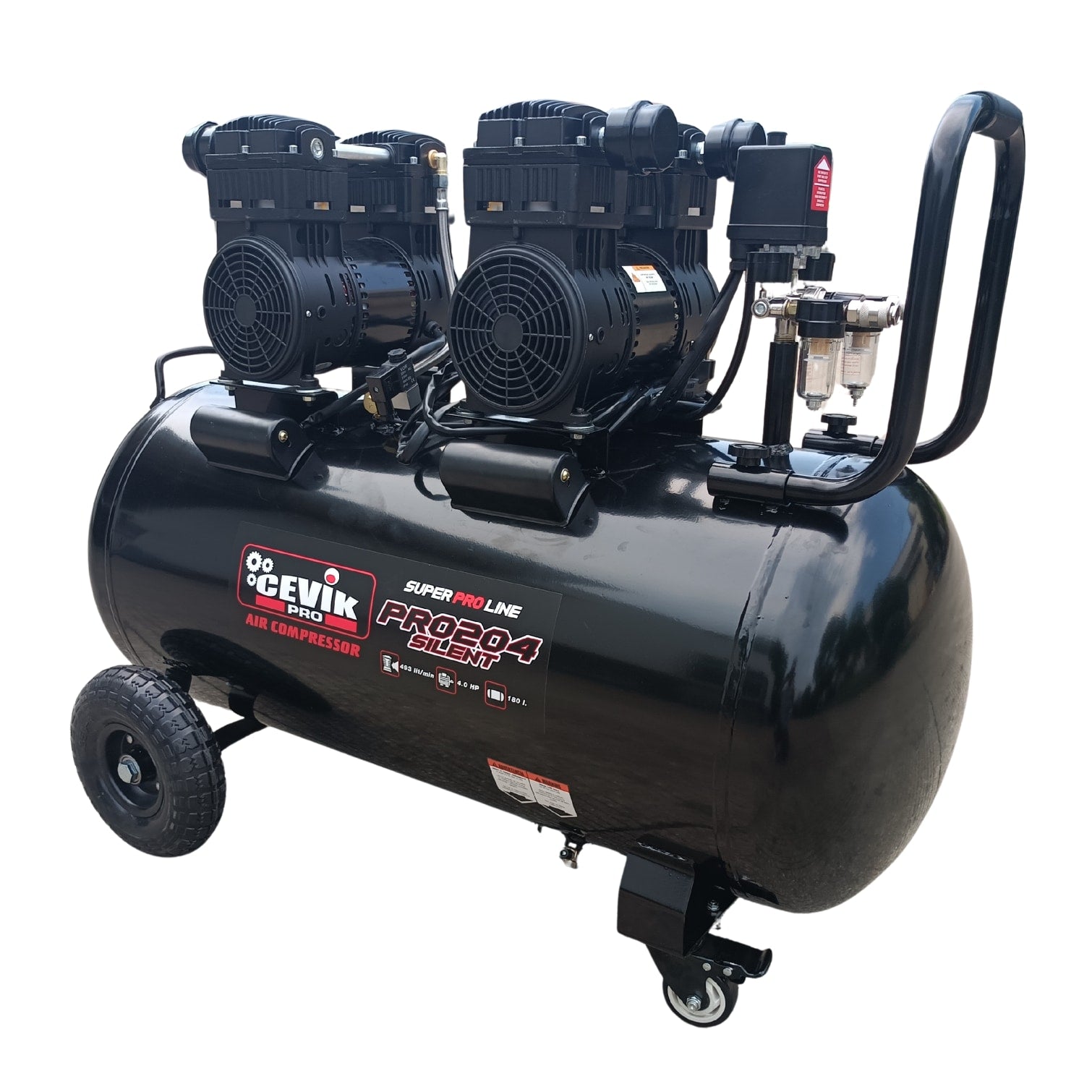Compresor silencioso Cevik 180L 4HP S/A CEVIK PRO CA-PRO204SILENT