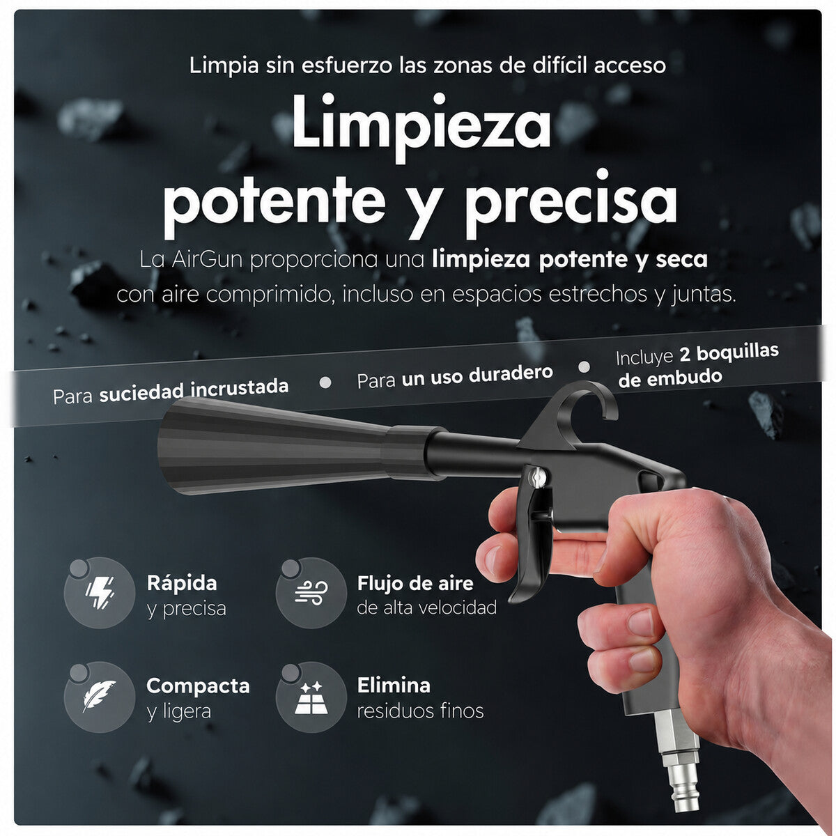 Ficha técnica AirGun: limpieza potente y precisa