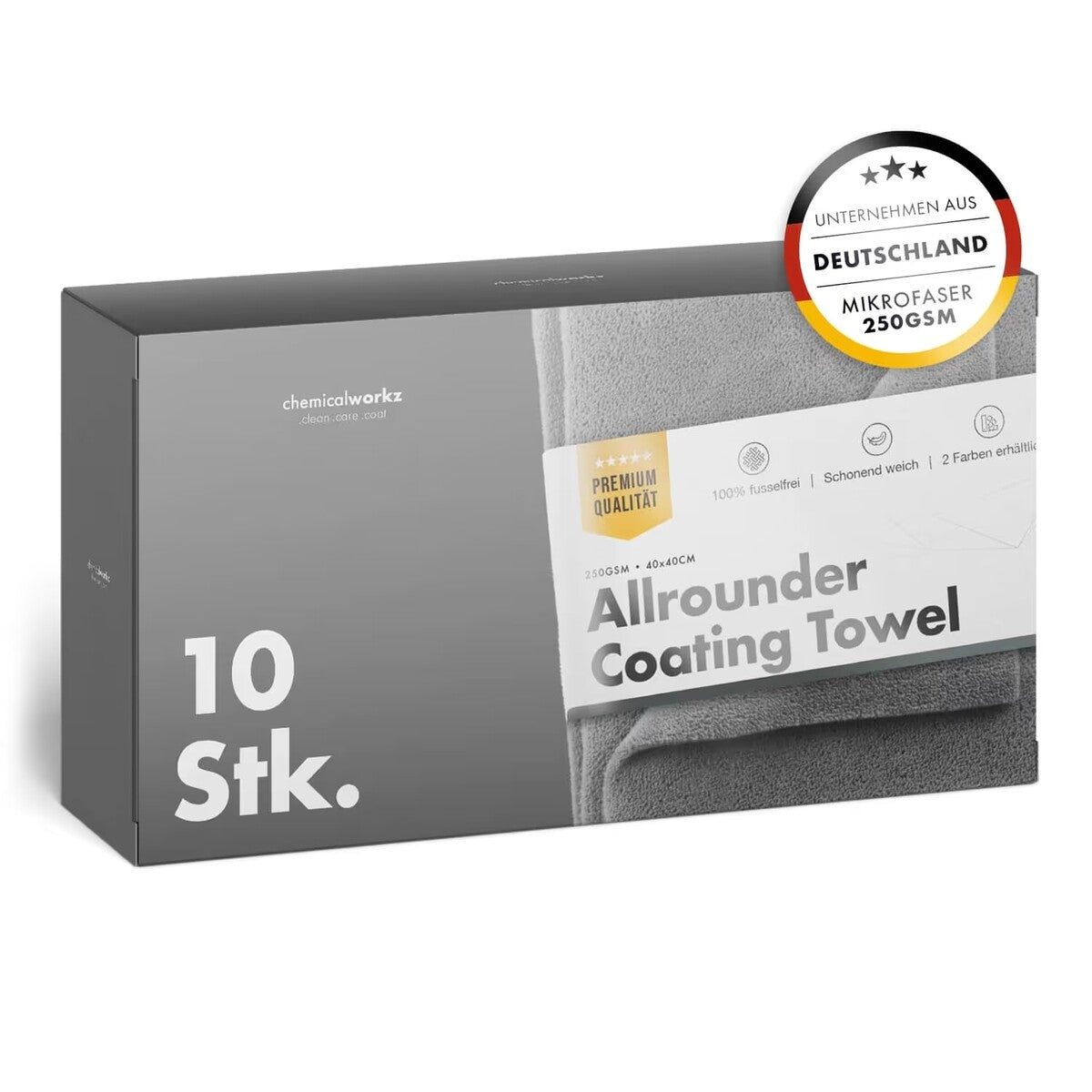 Chemicalworkz Allrounder Coating Towel gris de 250 GSM pack de 10