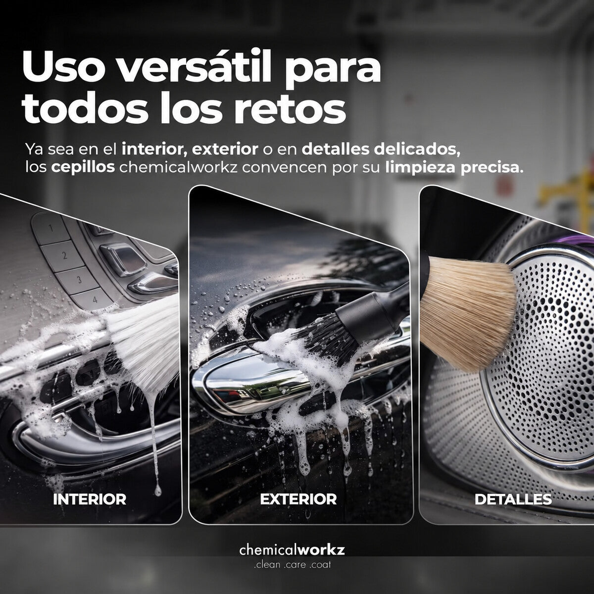 Chemicalworkz Black Boar Detailing Brush 20 mm: uso en interior, exterior y detalles