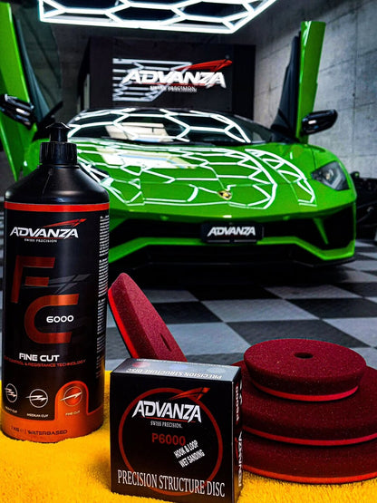 Advanza Fine Cut 6000 junto a los pads HCR burdeos