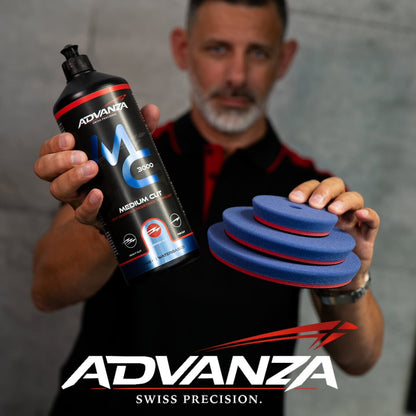 Advanza Medium Cut 3000 junto a los pads HCR azules