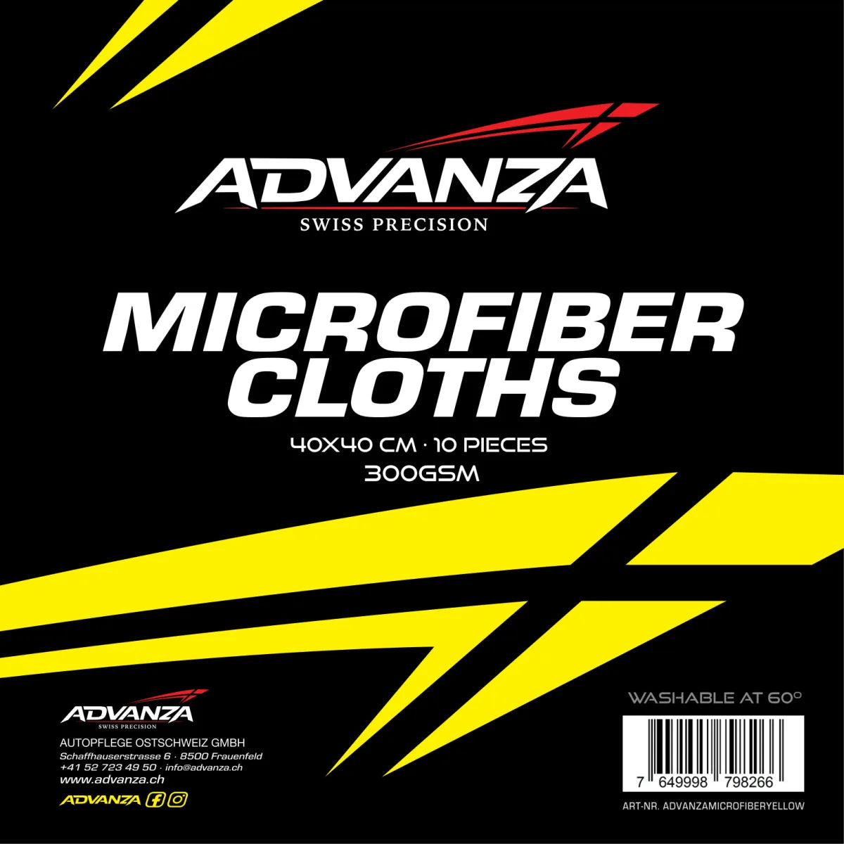 Microfibra Advanza amarilla de 40 por 40 cm y 300 GSM