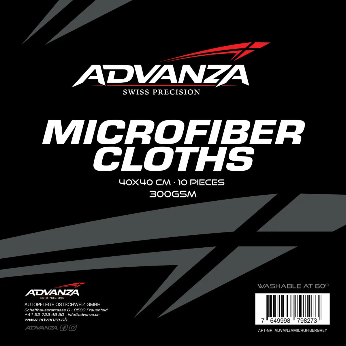 Microfibra Advanza gris de 40 por 40 cm y 300 GSM