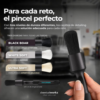 Chemicalworkz Black Boar Detailing Brush 20 mm: tres durezas para distintas tareas