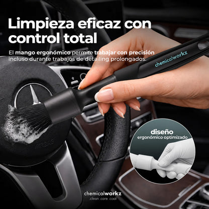 Chemicalworkz Black Boar Detailing Brush 20 mm: agarre antideslizante y cerdas suaves