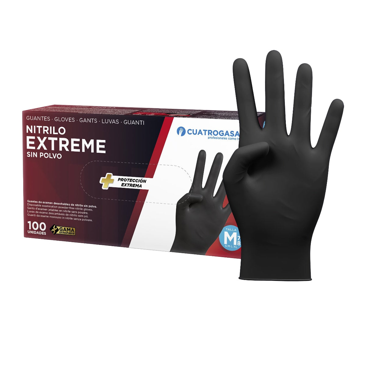 Guantes de nitrilo Extreme negro 100 unidades